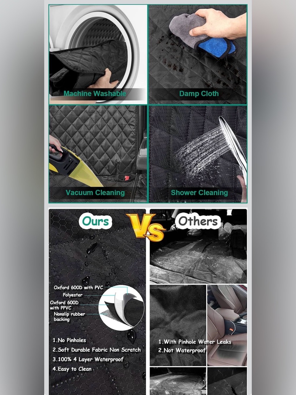 Brand New! Waterproof Car Seat Cover - Universal Quilted Rear Seat Protector - Picture 4 of 6